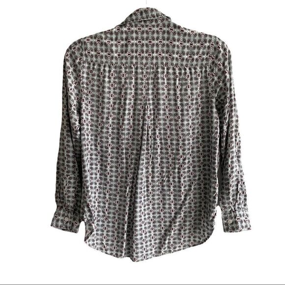 (SOLD) VELVET HEART Printed Button Front Long Sleeve Shirt With Roll Sleeves S - Picture 4 of 7